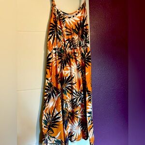 Leaf Print Summer Dress
